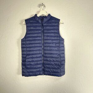 Lands' End Kids Primaloft Puffer Vest XL Blue Full-Zip Packable Lightweight